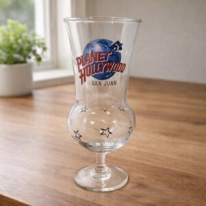 Vintage Planet Hollywood San Juan Hurricane Glass Barware